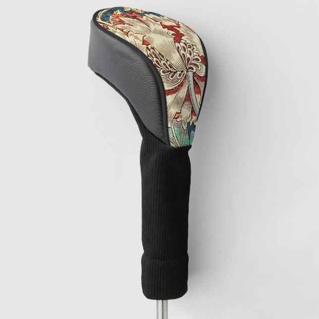 Honeysuckle Pattern Golf Headcover (angewinkelt)