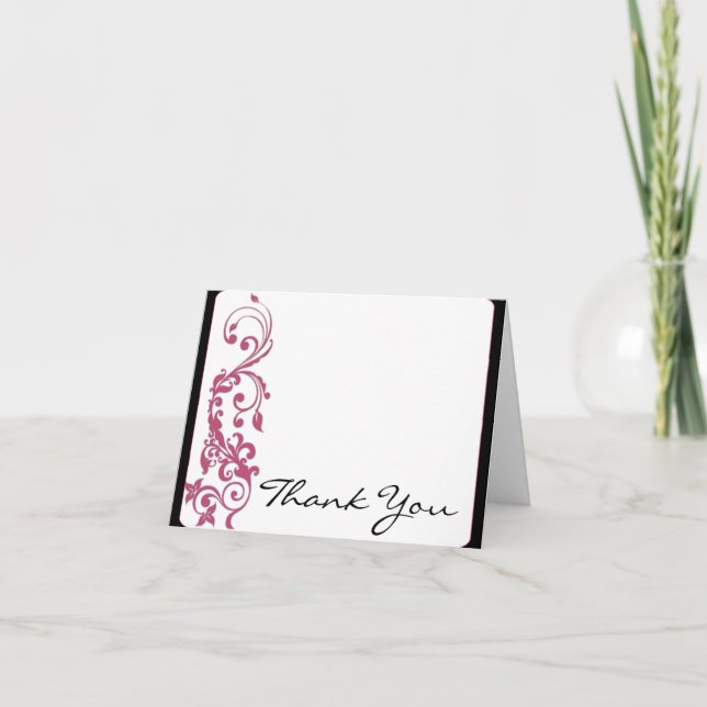 Honeysuckle Pink Rounded Corner Wedding Vielen Dan Dankeskarte (Vorderseite)