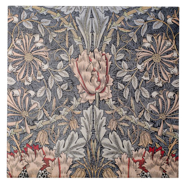 Honeysuckle Print (von William Morris) Fliese (Vorderseite)