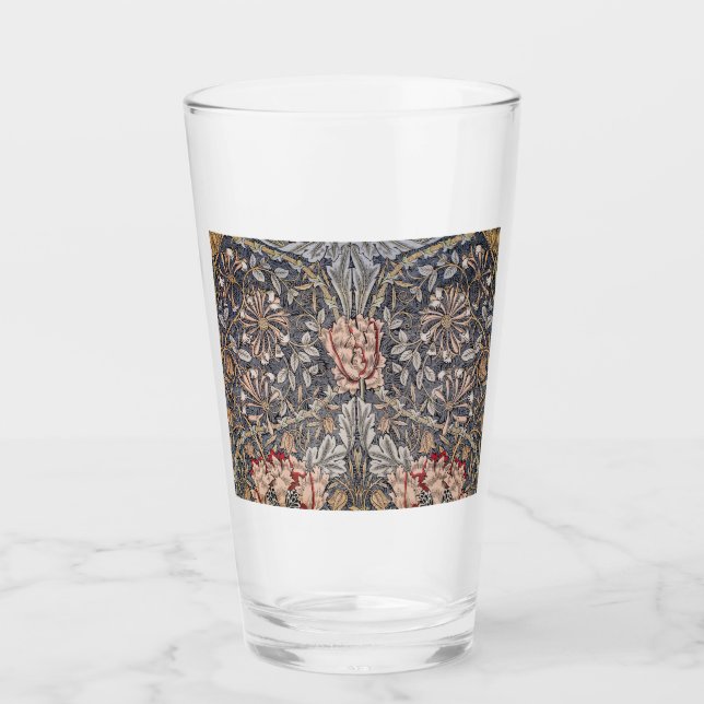 Honeysuckle Print (von William Morris) Glas (Vorderseite)