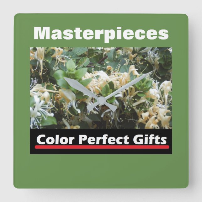 Honeysuckle Quadratische Wanduhr (Vorderseite)