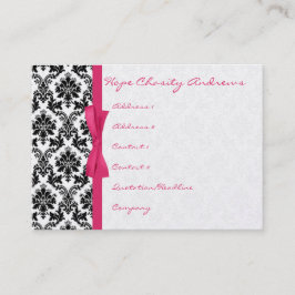 Honeysuckle Ribbon Black Damask Business Cards Visitenkarte