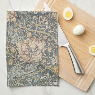 Honeysuckle von William Morris, Vintage Blume Art Geschirrtuch