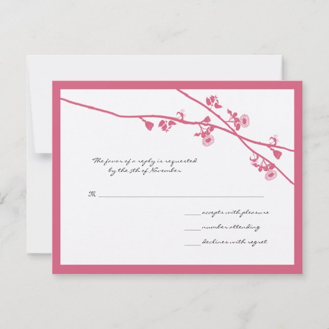 Honeysuckle Wild Blume Branches Wedding RSVP Karte (Vorderseite)