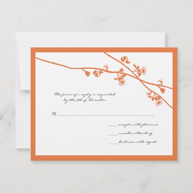 Honeysuckle Wild Blume Branches Wedding RSVP Karte (Vorderseite)