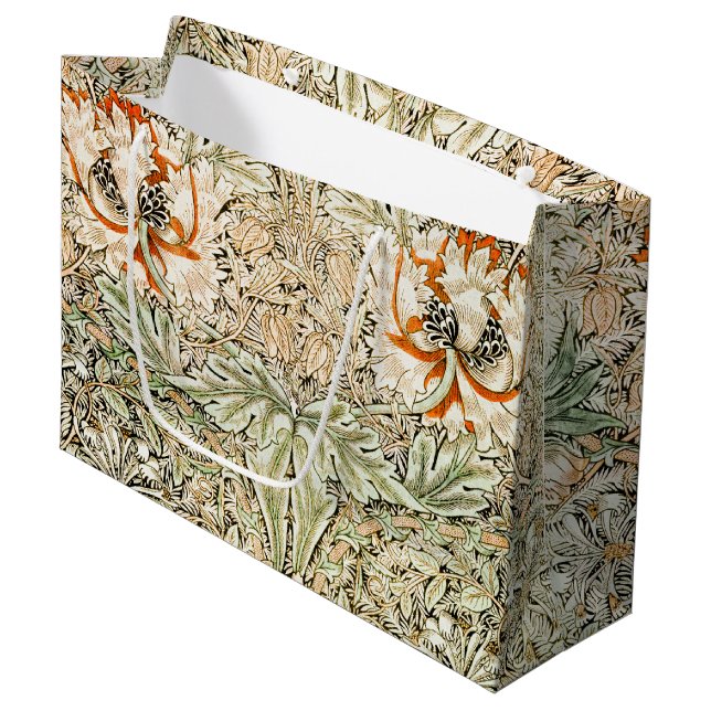 Honeysuckle, William Morris große Geschenktasche Große Geschenktüte (Vorderseite Schrägansicht)
