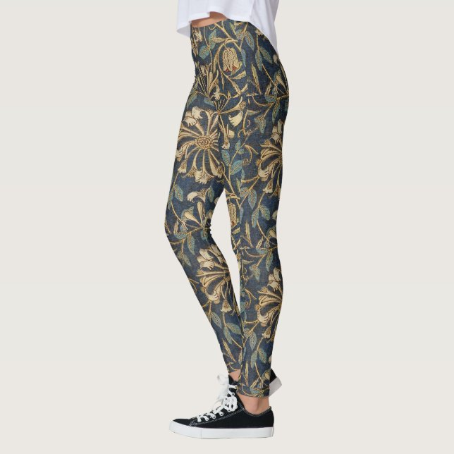 Honeysuckle William Morris klassische Erdfarben Leggings (Links)
