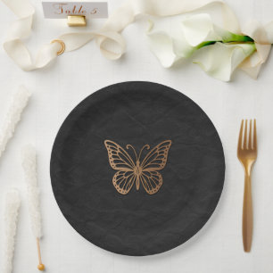 Honeywind Braune Schwarze Boho Schmetterling Party Pappteller