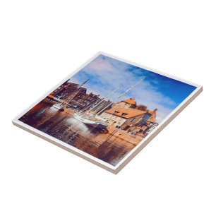 HONFLEUR - Docking - alte Anlegestelle - Panorama Fliese