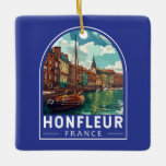 Honfleur France Travel Art Vintag Keramikornament<br><div class="desc">Honfleur Retrovektor Vektor Reise Design. Honfleur ist eine Stadt im Departement Calvados,  in der Region Normandie im Norden Frankreichs. Es liegt an der Mündung,  wo die Seine den Ärmelkanal erreicht.</div>