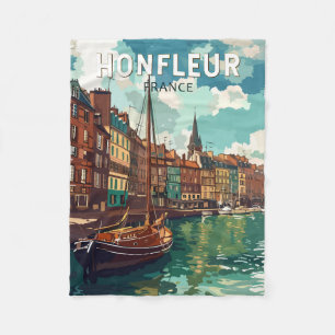 Honfleur Frankreich Reise Kunst Vintage Fleecedecke