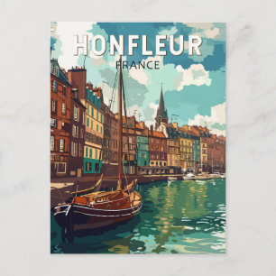 Honfleur Frankreich Reise Kunst Vintage Postkarte