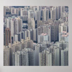 Hong Kong Apartment Gebäude Pattern Poster