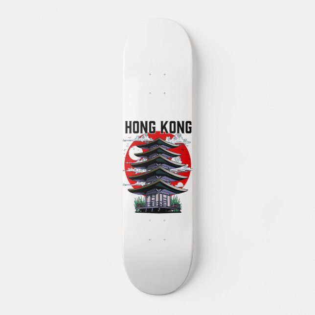 Hong Kong Button Luggage Tag Skateboard (Vorderseite)
