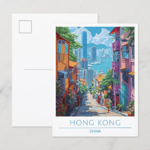 Hong Kong China Art Vintage Postkarte