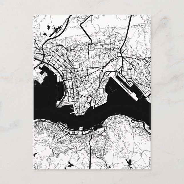 Hong Kong China Map Postkarte (Vorderseite)