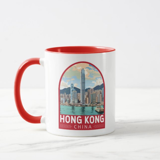 Hong Kong China Travel Art Vintage Tasse (Links)