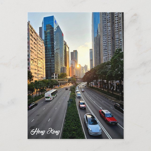 Hong Kong City Skyline Postcard Postkarte (Vorderseite)