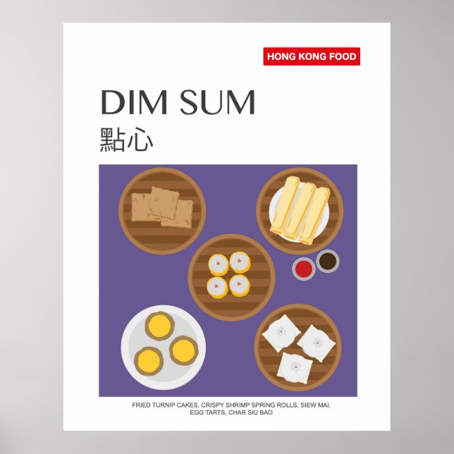 Hong Kong Dim Sum Food Art Poster (Vorne)