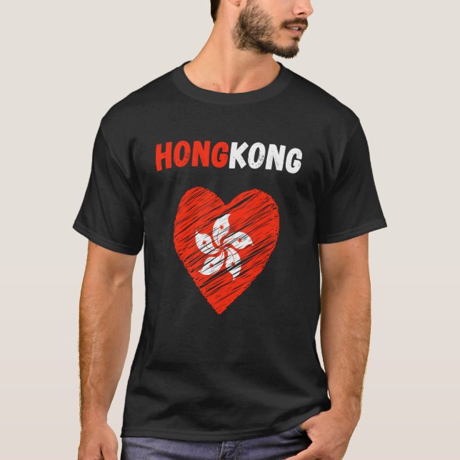 Hong Kong Flag Holiday Hong Kong Heart Hongkonger  T-Shirt (Vorderseite)