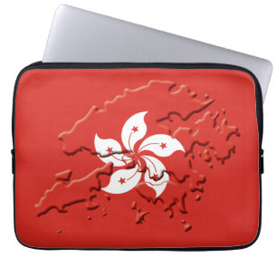 HONG KONG Flag Map Patriotic Computer Laptopschutzhülle