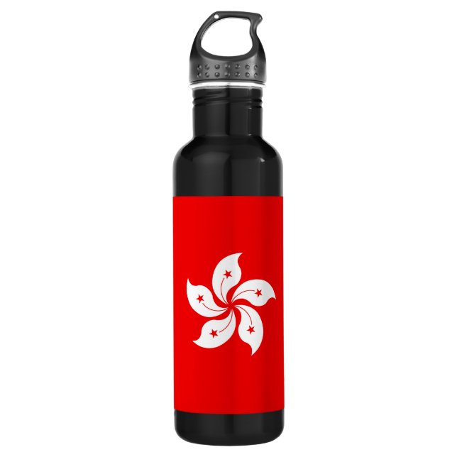 Hong Kong Flag White Orchid Symbol Trinkflasche (Vorderseite)