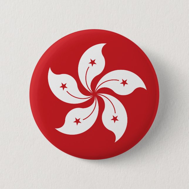 Hong Kong-Flagge Button (Vorderseite)