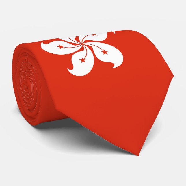 Hong Kong-Flagge Krawatte (Gerollt)