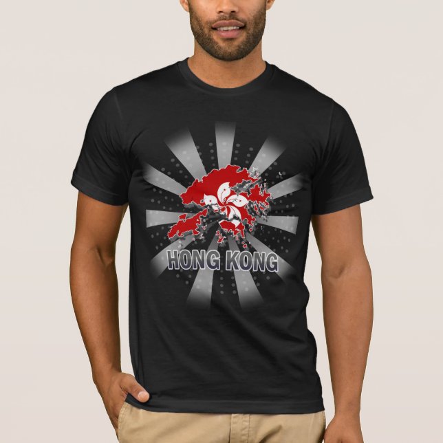 Hong Kong-Flaggen-Karte 2,0 T-Shirt (Vorderseite)