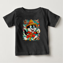 Hong Kong Fooey Cat Baby Tee - Retro Cartoon