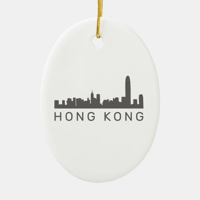 Hong Kong Geschenk HK Skyline Geschenk Keramik Ornament (Vorne)