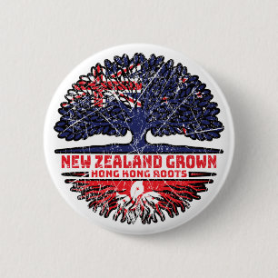 Hong Kong Hongkong New Zealander New Zealand Tree Button