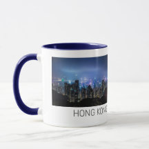 Hong Kong Island Skyline Panorama Night Souvenir