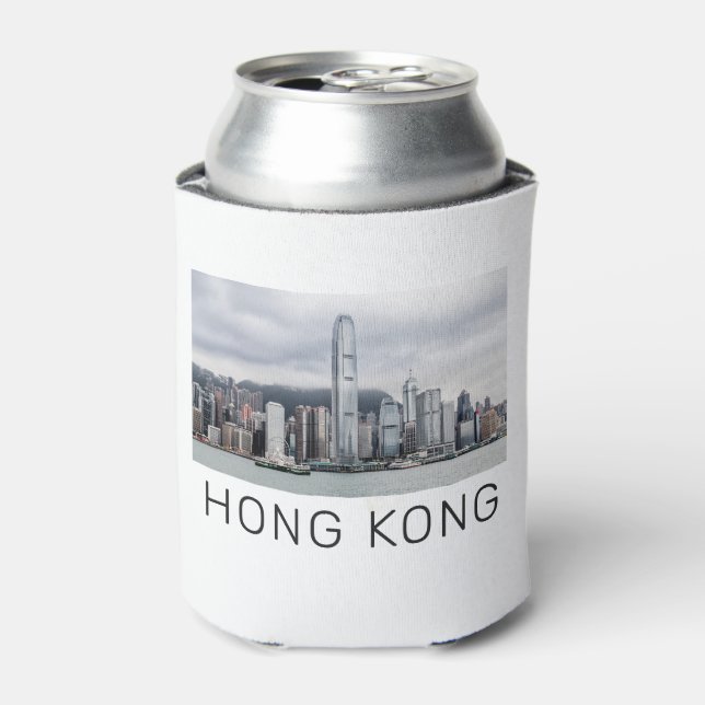 Hong Kong Island Skyline Retro City Vintag Dosenkühler (Kanne Vorderseite)