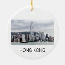 Hong Kong Island Skyline Retro City Vintag