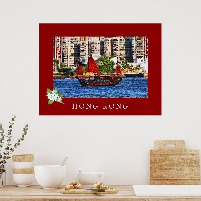 Hong Kong Junk Boat Travel Poster (Küche)