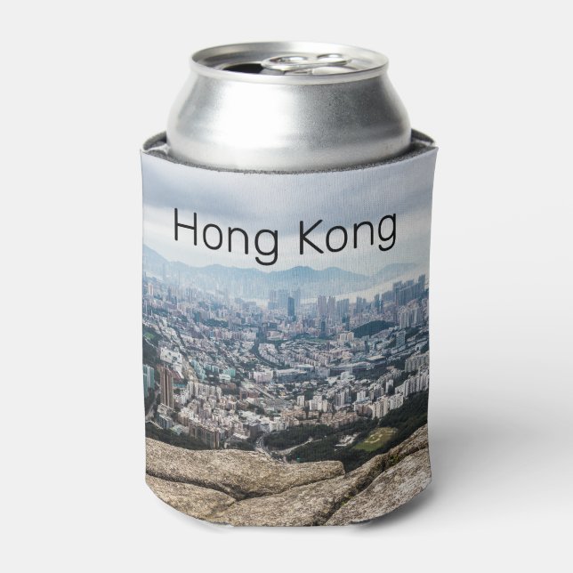 Hong Kong Lion Rock Hill Skyline Panorama Souvenir Dosenkühler (Kanne Vorderseite)