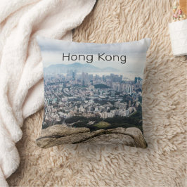 Hong Kong Lion Rock Hill Skyline Panorama Souvenir Kissen