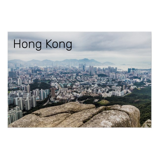 Hong Kong Lion Rock Hill Skyline Panorama Souvenir Poster (Vorderseite)