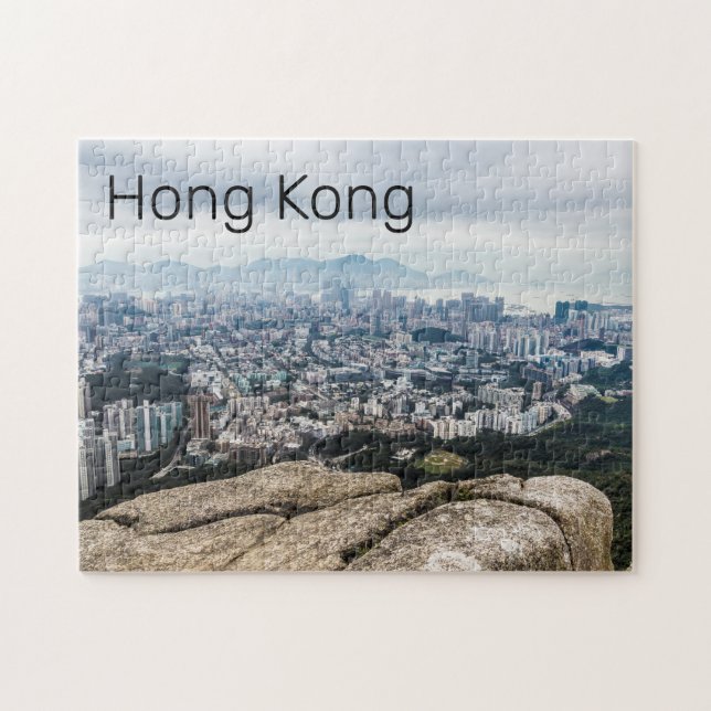 Hong Kong Lion Rock Hill Skyline Panorama Souvenir Puzzle (Horizontal)