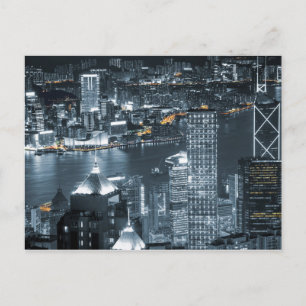 Hong Kong nachts Postkarte