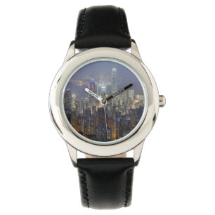 Hong Kong-NachtSkyline von Victoria-Spitze Armbanduhr