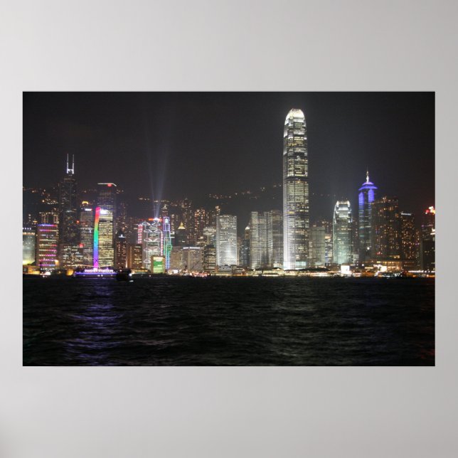 Hong Kong Night Skyline Poster (Vorne)