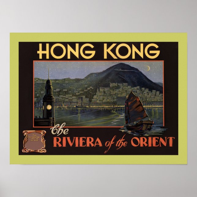 Hong Kong ~ Riviera of the Orient Poster (Vorne)