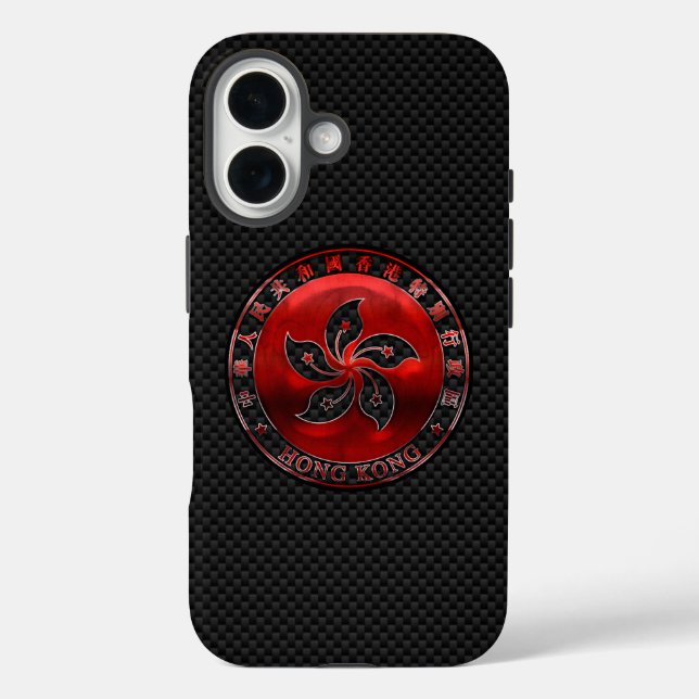 Hong Kong Ruby Siegel auf Carbon Fibre Print Case-Mate iPhone Hülle (Rückseite)