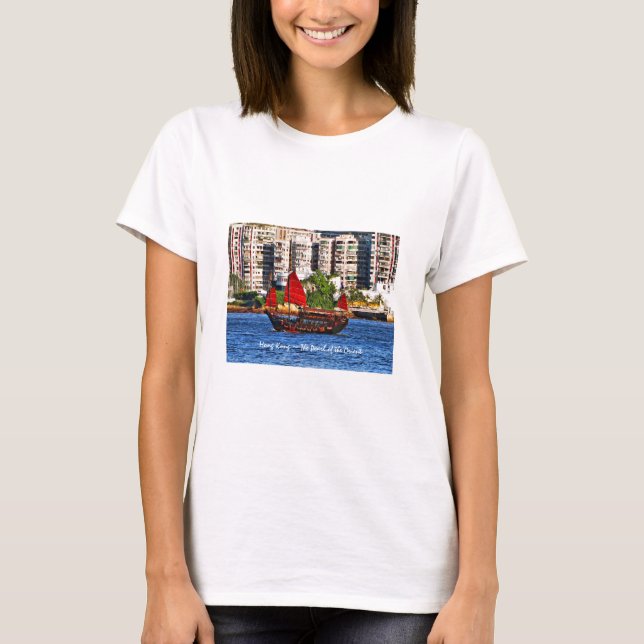Hong Kong Sampan die Perle des Orientes T-Shirt (Vorderseite)