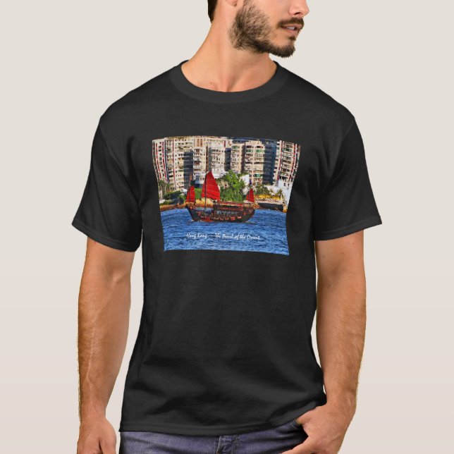 Hong Kong Sampan die Perle des Orientes T-Shirt (Vorderseite)