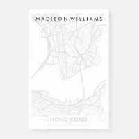 Hong Kong, Schwarzweiss-Stadt-Karte der China-|