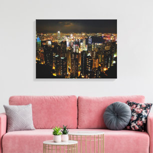 Hong Kong Skyline Canvas Print Leinwanddruck