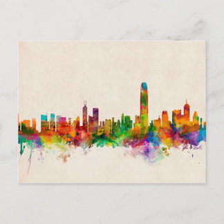 Hong Kong Skyline Cityscape Postkarte